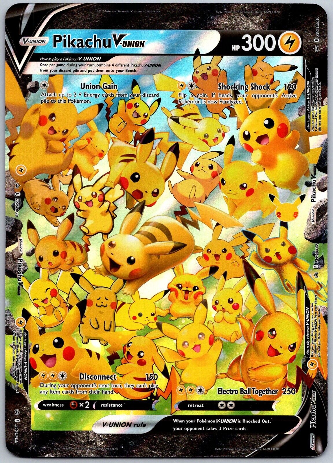 Pikachu V Union [Jumbo] #SWSH141 from Celebrations Pokémon card set